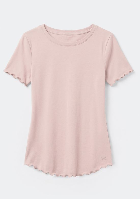 Foto do produto: Blusa Teen Manga Curta Com Fru Fru - Rosa