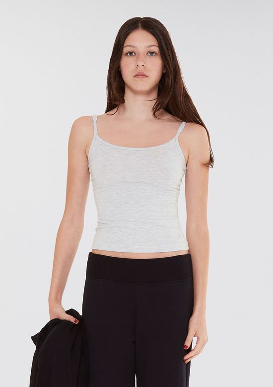 Foto do produto: Regata Teen Alças Finas Com Elastano - Cinza