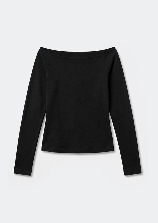 Foto do produto: Blusa Teen Manga Longa Ombro A Ombro - Preto