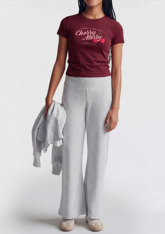 Foto do produto: Calça Teen Flare Cós Alto Com Bordado - Cinza