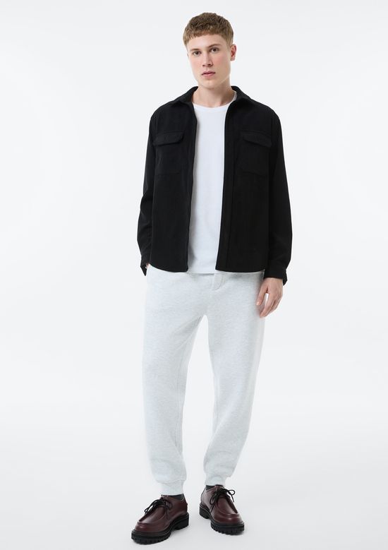 Foto do produto: Calça Básica Masculina Jogger Em Moletom Peluciado - Cinza