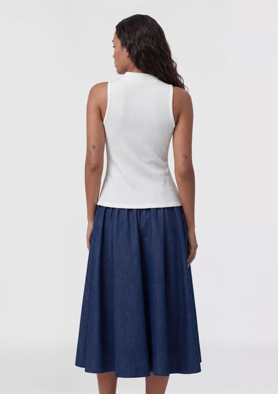 Foto do produto: Regata Feminina Gola Alta Canelada - Branco