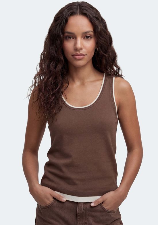 Foto do produto: Regata Feminina Decote U Slim - Marrom