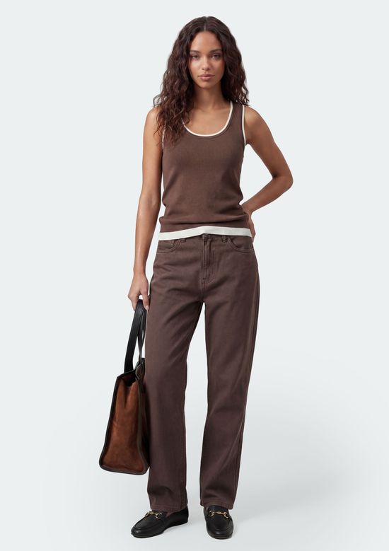 Foto do produto: Regata Feminina Decote U Slim - Marrom