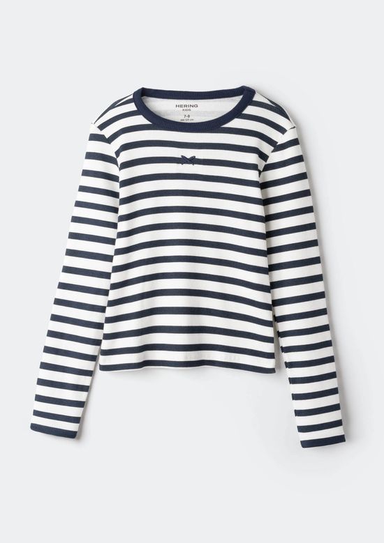 Foto do produto: Blusa Infantil Menina Listrada Manga Longa - Azul