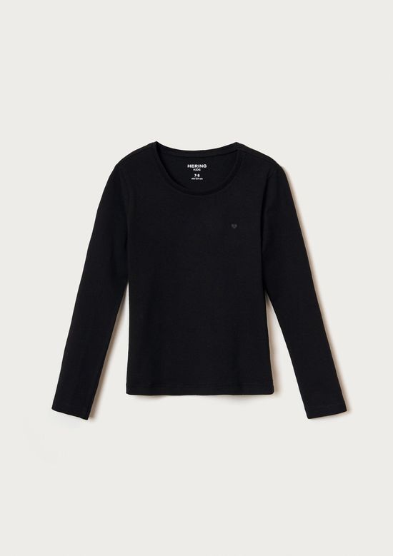 Foto do produto: Blusa Básica Infantil Menina Manga Longa Com Patch Hering Kids - Preto
