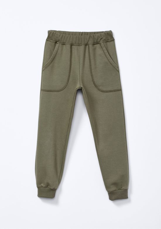 Foto do produto: Calça Básica Infantil Menino Em Moletom Peluciado Com Bolso - Verde