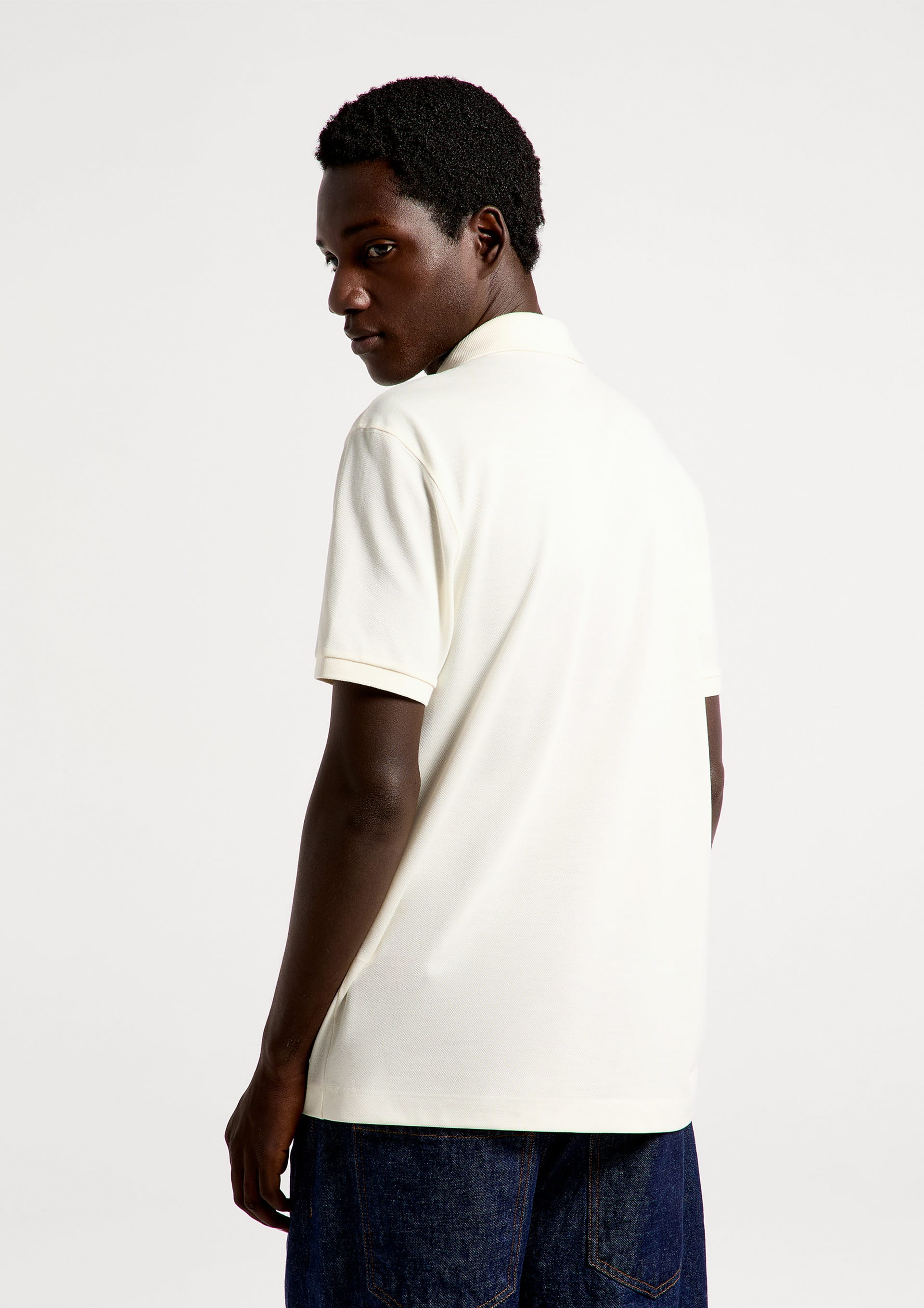 Camisa Polo Masculina Em Piquet Pima - Off white | Hering