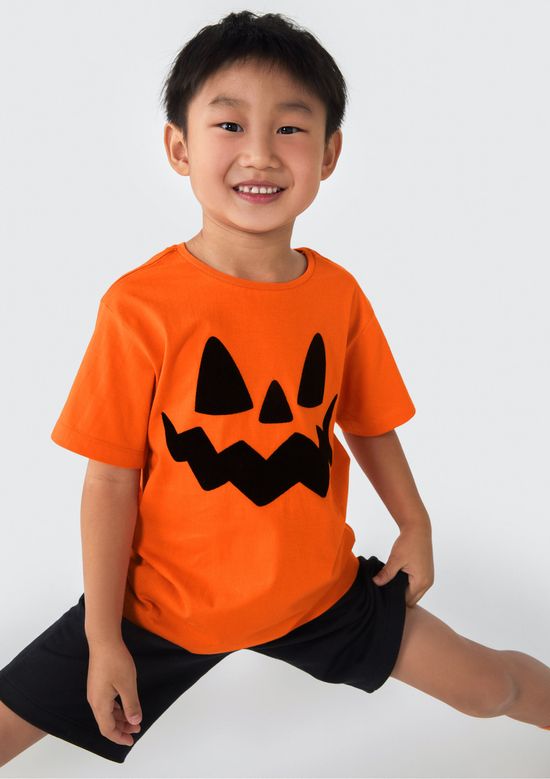 Foto do produto: Camiseta Infantil Unissex Com Apliques - Laranja