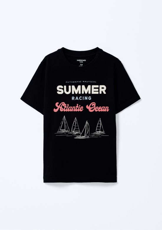 Foto do produto: Camiseta Infantil Menino Manga Curta Com Estampa - Preto