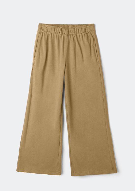 Foto do produto: Calça Infantil Menina Wide Leg Em Malha Binada - Marrom