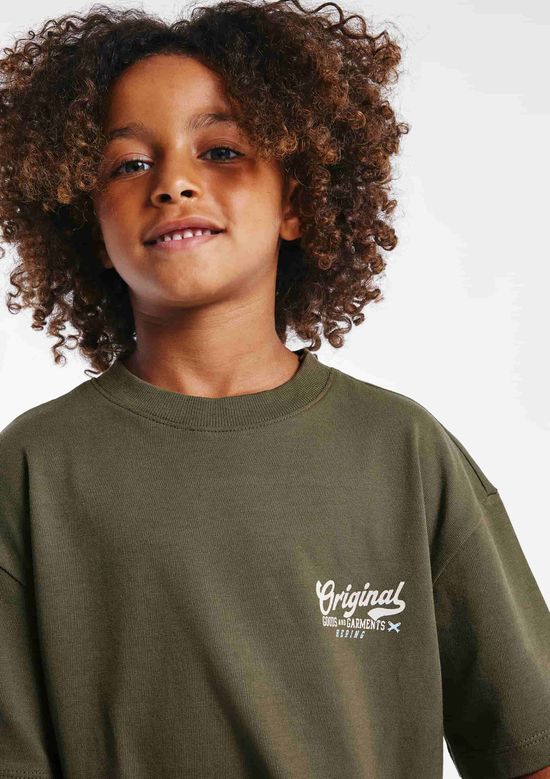 Foto do produto: Camiseta Infantil Menino Manga Curta Com Estampa - Verde