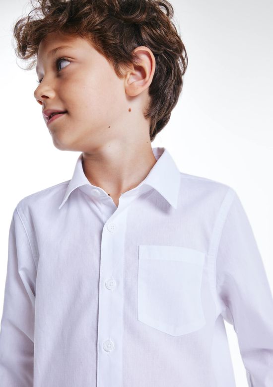 Foto do produto: Camisa Infantil Menino Em Tricoline - Branco