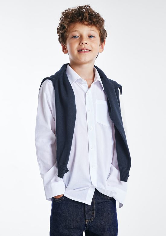 Foto do produto: Camisa Infantil Menino Em Tricoline - Branco