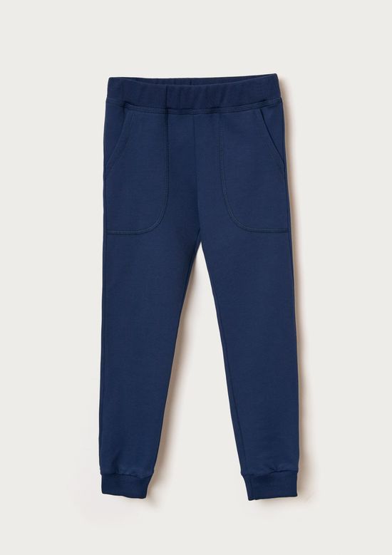 Foto do produto: Calça Básica Infantil Menino Em Moletom Peluciado Com Bolso - Azul