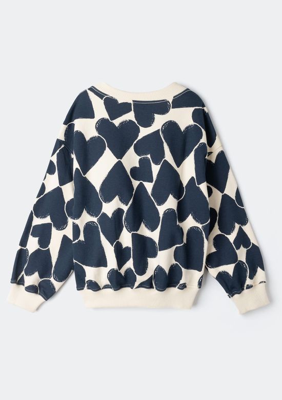 Foto do produto: Blusão Infantil Menina Oversized Em Moletom Estampado - Azul