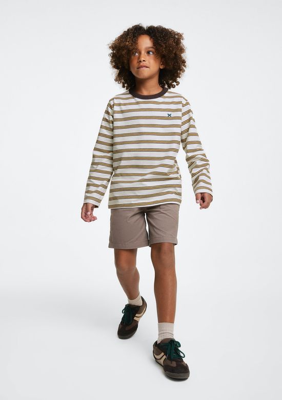Foto do produto: Camiseta Infantil Menino Manga Longa Estampada - Marrom