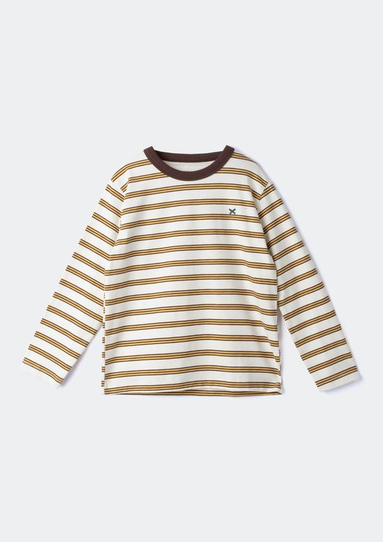 Foto do produto: Camiseta Infantil Menino Manga Longa Estampada - Marrom