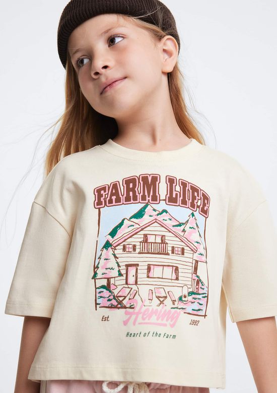 Foto do produto: Blusa Infantil Menina Box Oversized Super Cotton - Creme