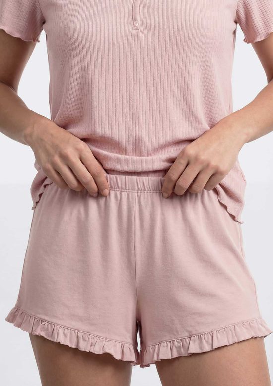 Foto do produto: Pijama Feminino Curto Texturizado - Rosa