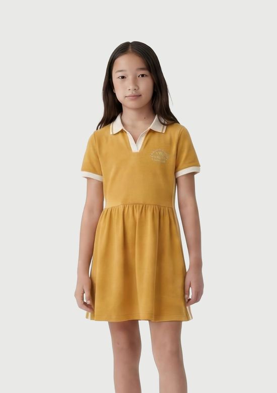 Foto do produto: Vestido Polo Infantil Curto Em Malha Drop Brasil - Amarelo