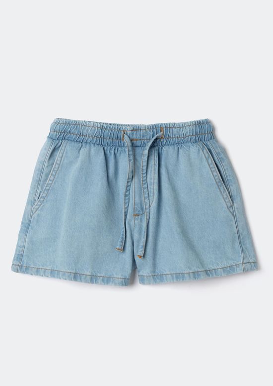 Foto do produto: Shorts Jeans Infantil Menina Com Cordão - Azul