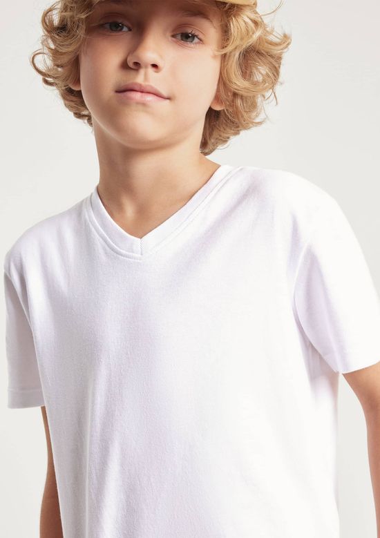 Foto do produto: Camiseta Infantil Menino Básica Em Algodão - Branco