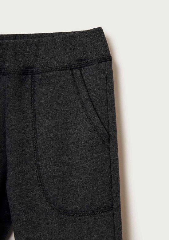 Foto do produto: Calça Básica Infantil Menino Em Moletom Peluciado Com Bolso - Cinza