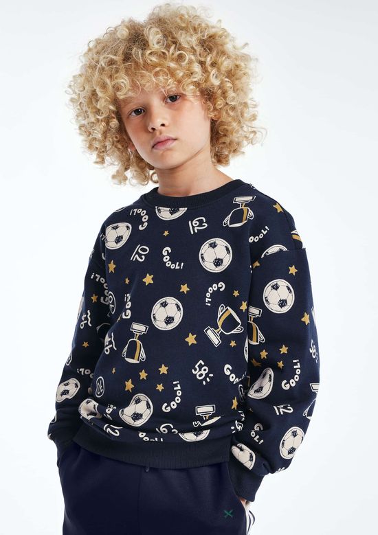 Foto do produto: Blusão Infantil Menino Moletom Peluciado - Azul