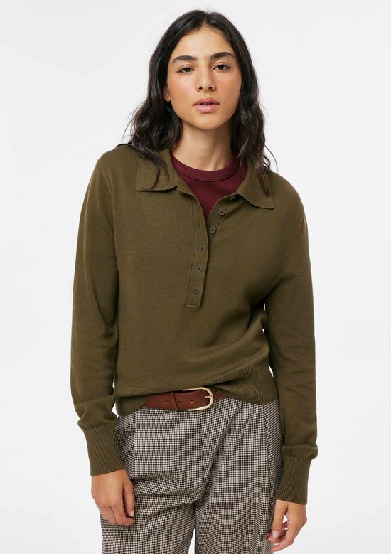 Foto do produto: Polo Feminina Tricô Manga Longa - Verde