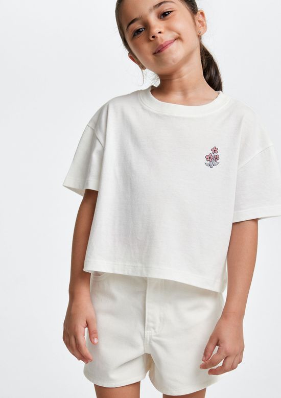 Foto do produto: Blusa Infantil Menina Box Com Estampa Frente E Costas - Off white