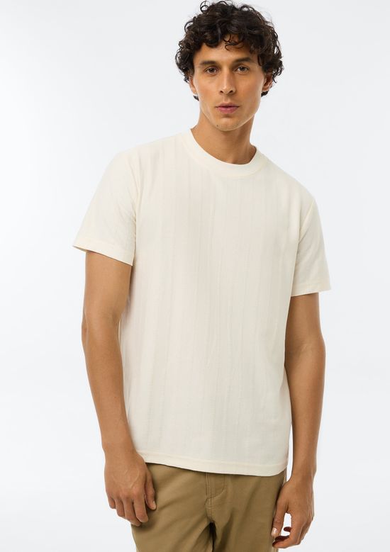 Foto do produto: Camiseta Masculina Comfort Texturizada - Creme