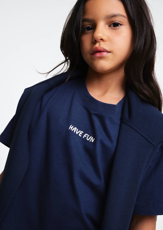 Foto do produto: Blusa Infantil Menina Box Com Estampa Frente E Costas - Azul