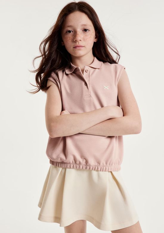 Foto do produto: Camisa Polo Infantil Menina Bordada - Rosa