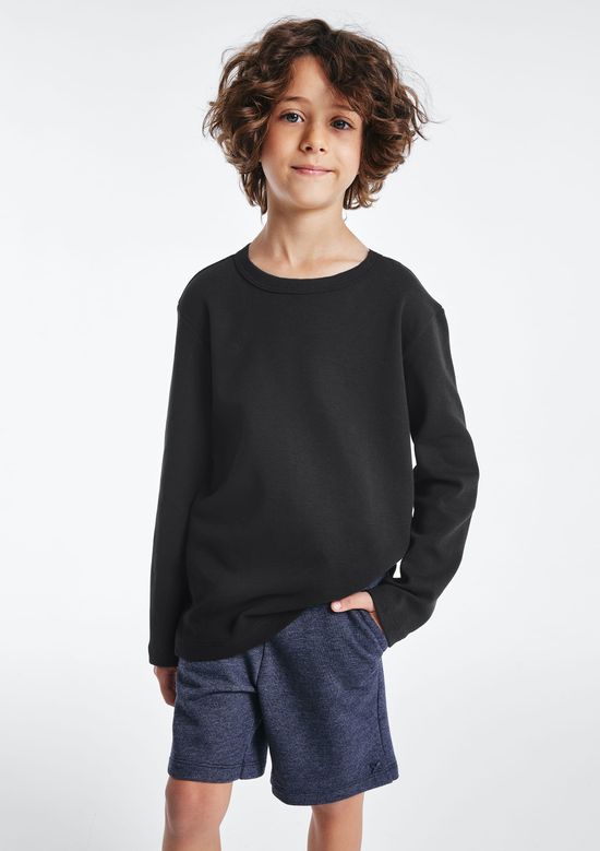 Foto do produto: Camiseta Infantil Menino Manga Longa - Preto