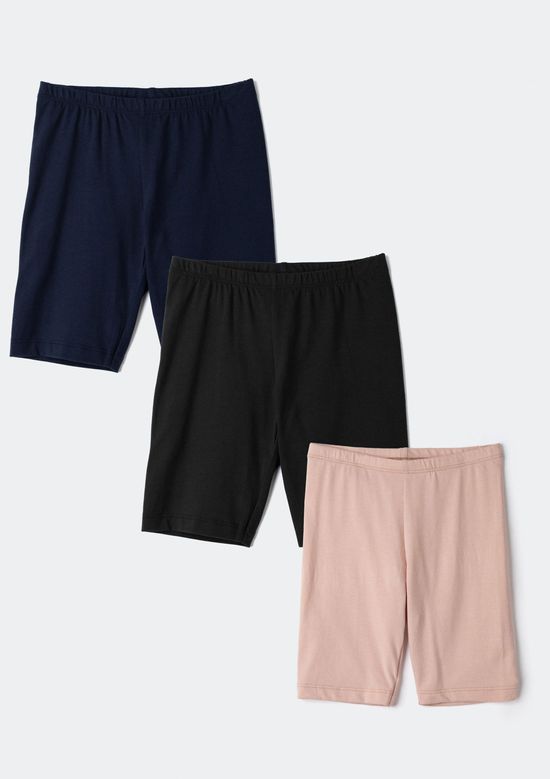 Foto do produto: Kit 3 Bermudas Infantis Menina Ciclista - Multicolorido
