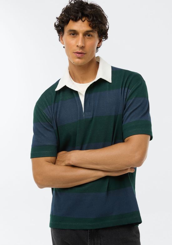 Foto do produto: Camisa Polo Masculina Comfort Estampada - Azul