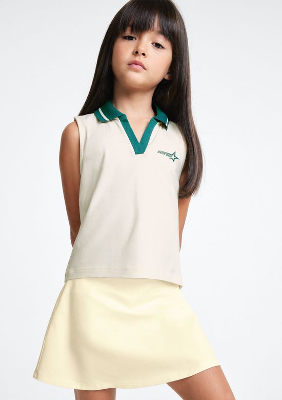 Foto do produto: Polo Infantil Menina Regata Com Estampa - Off white