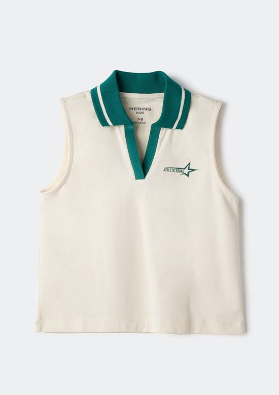 Foto do produto: Polo Infantil Menina Regata Com Estampa - Off white