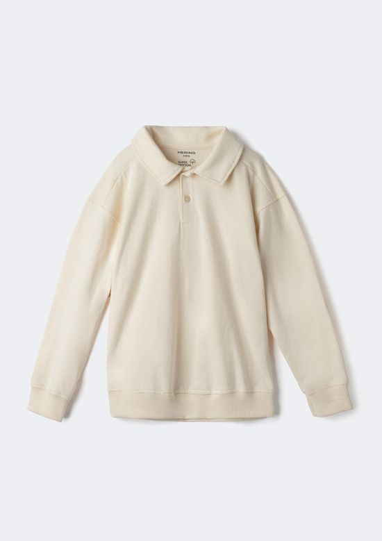 Foto do produto: Camisa Polo Infantil Menino Manga Longa Super Cotton - Creme