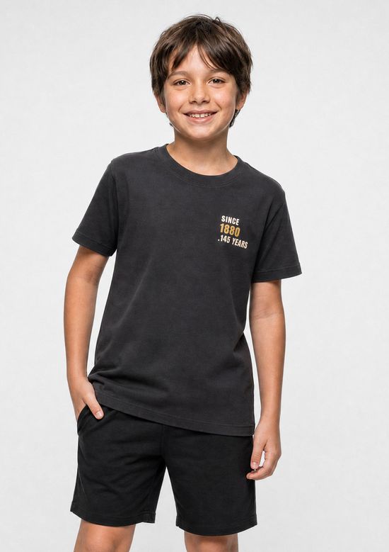 Foto do produto: Camiseta Infantil Menino Manga Curta Com Estampa - Cinza