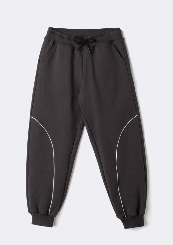Foto do produto: Calça Infantil Menino Jogger Em Moletom - Cinza
