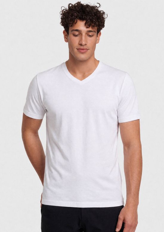 Foto do produto: Camiseta Masculina Decote V Segunda Pele Hering Aquece - Branco