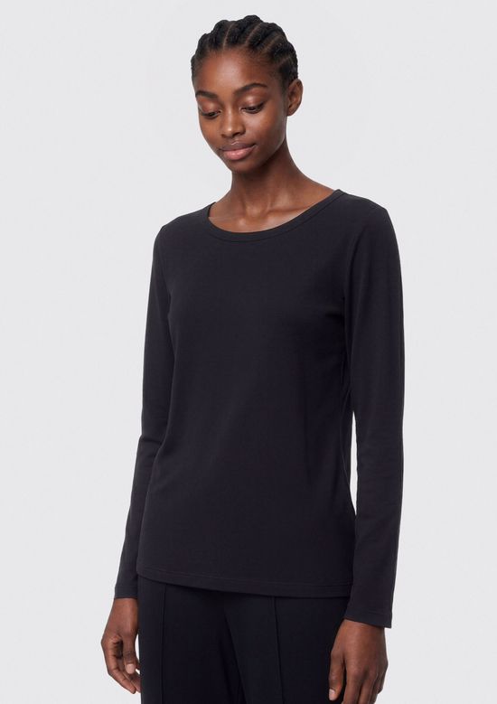 Foto do produto: Camiseta Feminina Manga Longa Decote Canoa Segunda Pele Hering Aquece - Preto