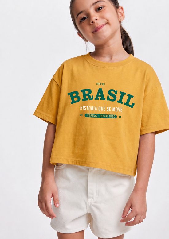 Foto do produto: Blusa Infantil Menina Super Cotton Estampada Drop Brasil - Amarelo