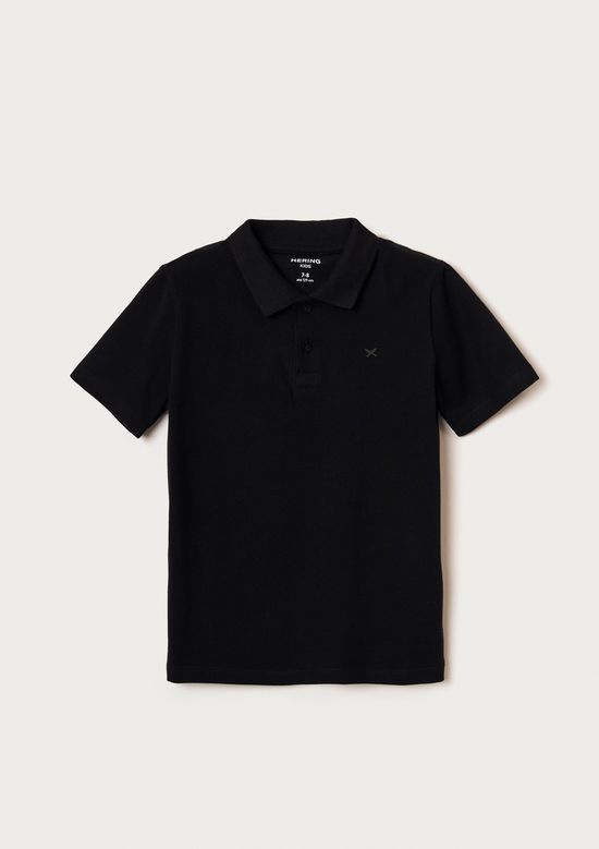 Foto do produto: Camisa Polo Infantil Menino Manga Curta Em Piquet - Preto