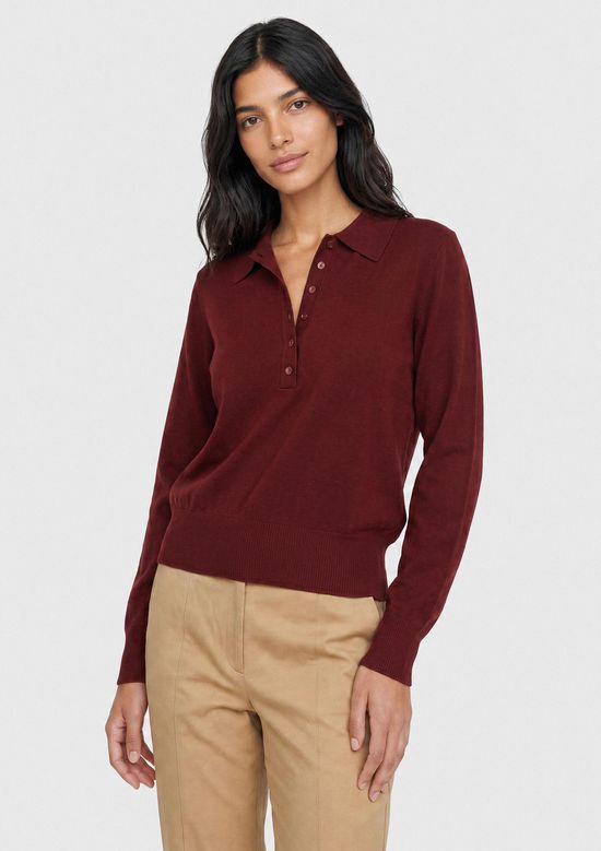 Foto do produto: Polo Feminina Tricô Manga Longa - Vermelho