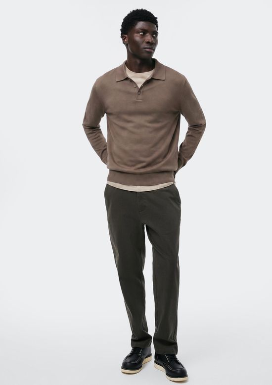 Foto do produto: Polo Masculina Em Tricô Fio Tinto - Marrom