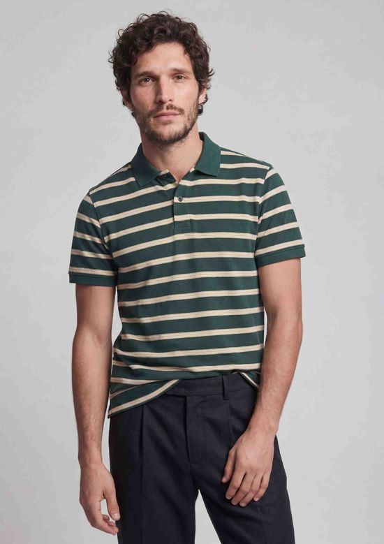 Foto do produto: Camisa Polo Masculina Manga Curta Fio Tinto - Verde