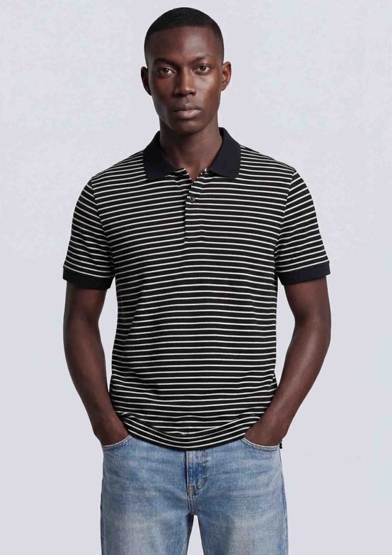 Foto do produto: Camisa Polo Masculina Piquet Listrada - Preto